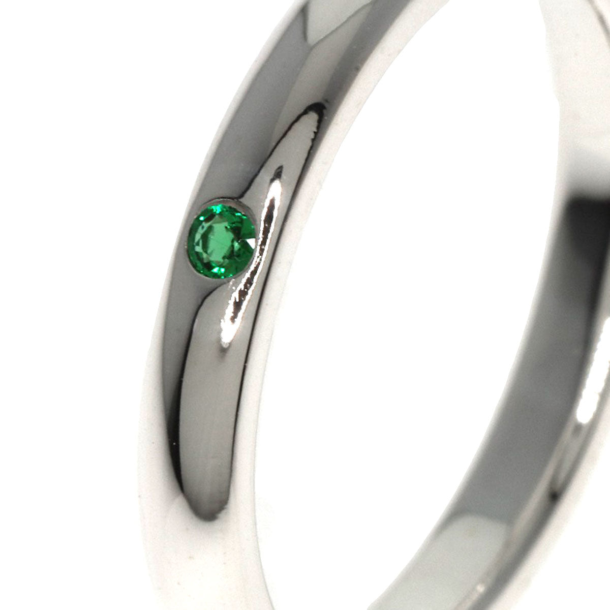 TIFFANY&Co.   Ring Stacking Band Emerald Silver Ladies