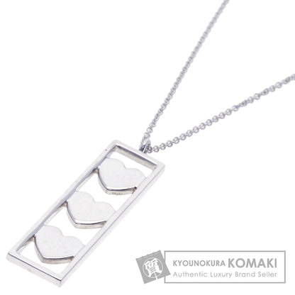 TIFFANY&Co. triple heart plate Necklace Silver Ladies [Used]