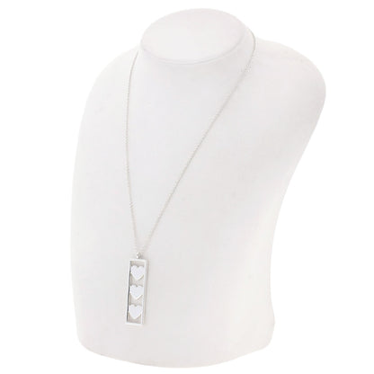 TIFFANY&Co. triple heart plate Necklace Silver Ladies [Used]