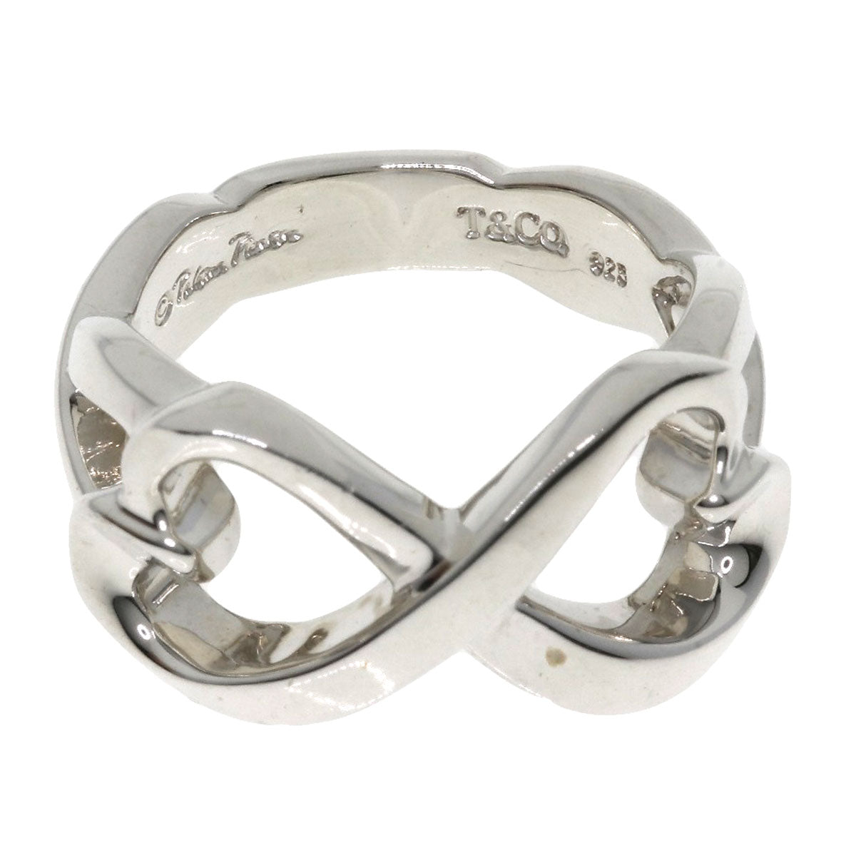 TIFFANY&Co.   Ring Double Loving Heart Silver Ladies