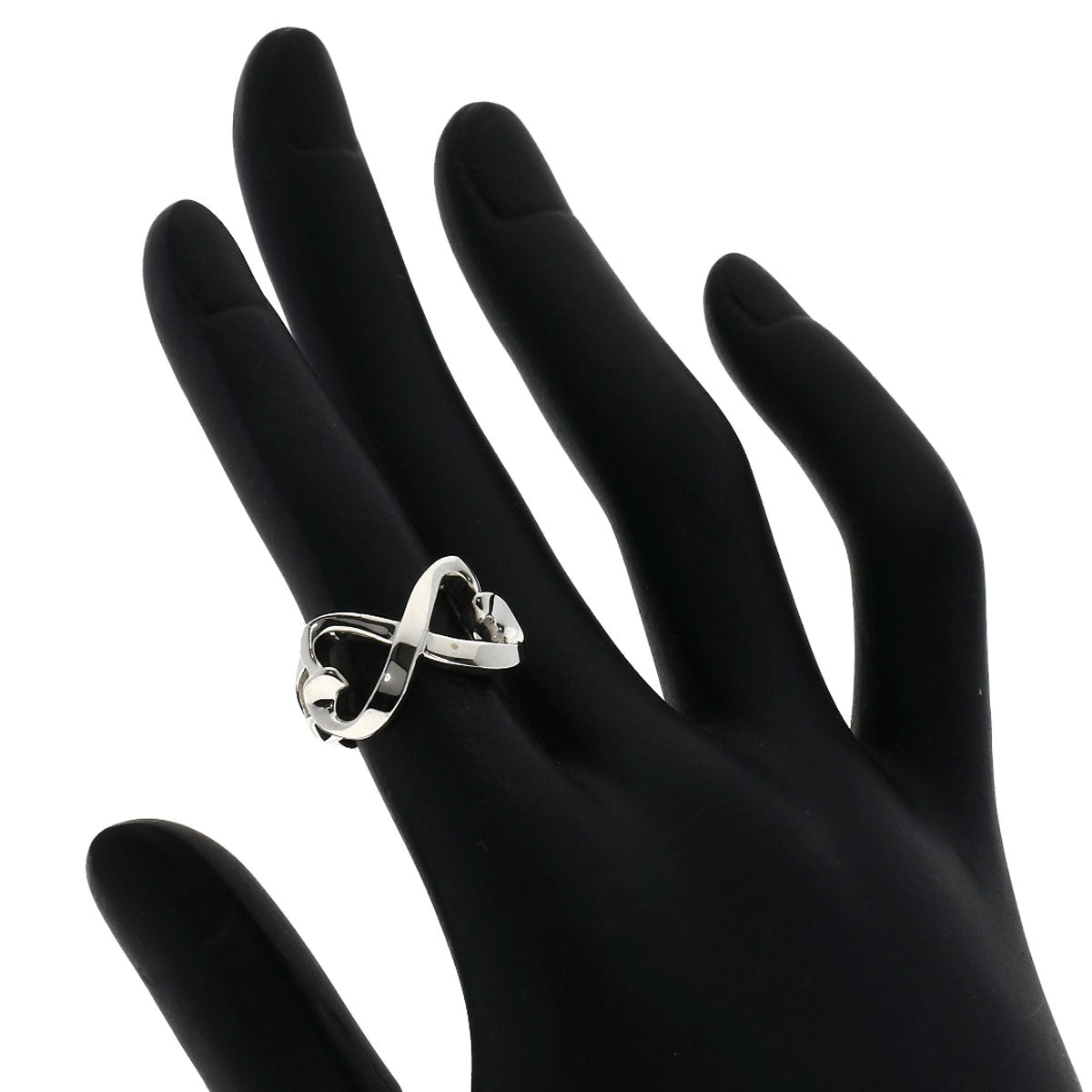 TIFFANY&Co.   Ring Double Loving Heart Silver Ladies