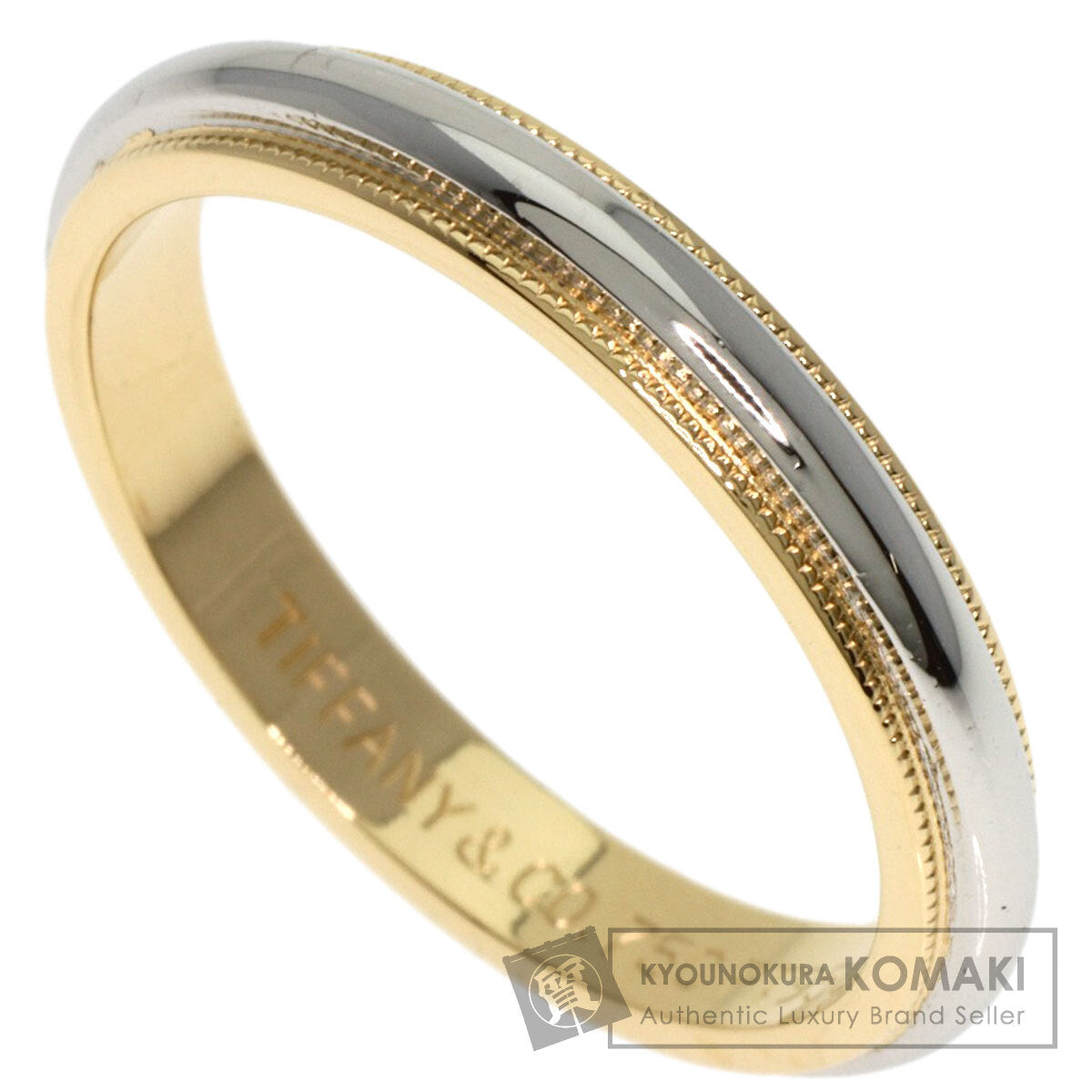 TIFFANY&Co.   Ring Milgrain Platinum PT950 18K Yellow GoldLadies