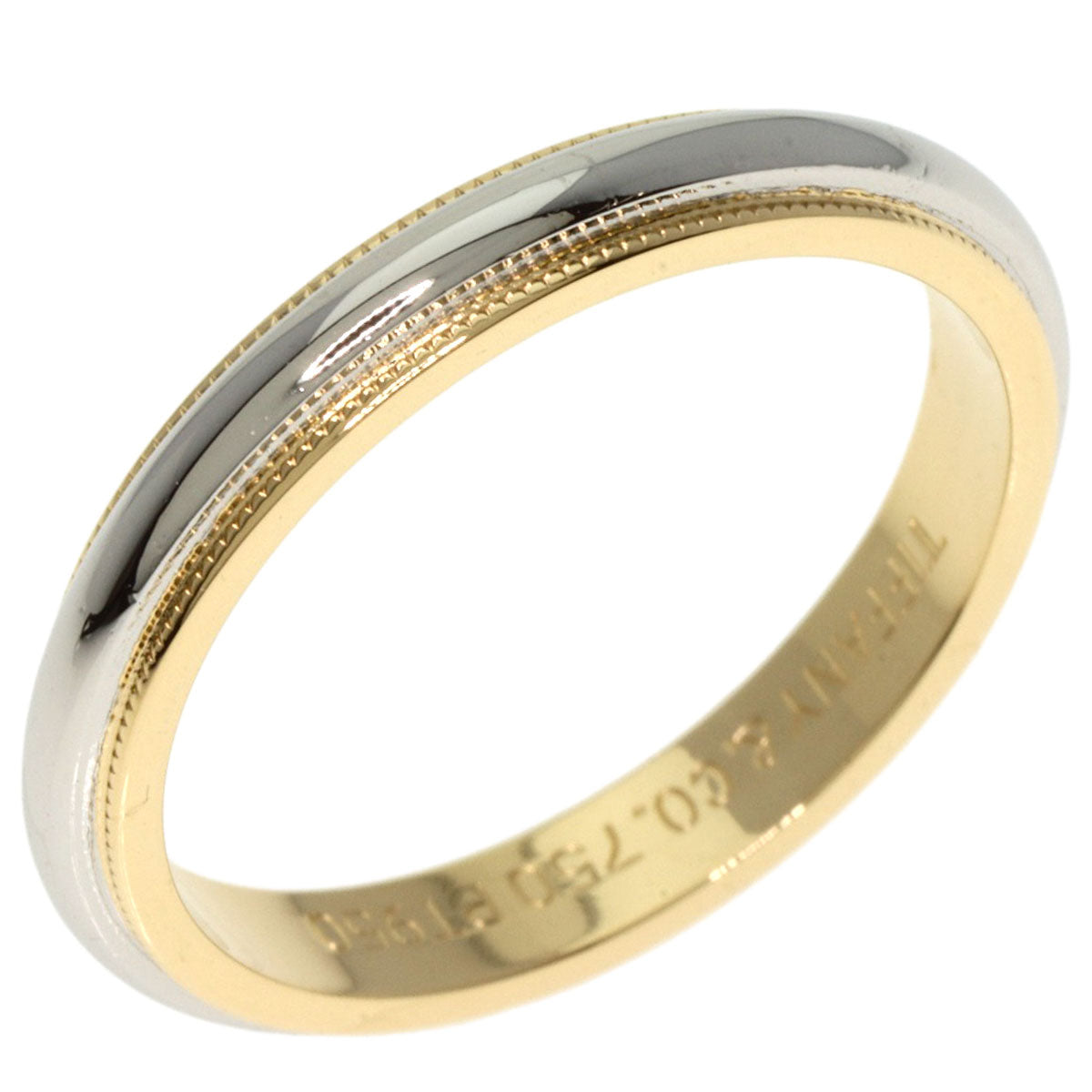 TIFFANY&Co.   Ring Milgrain Platinum PT950 18K Yellow GoldLadies