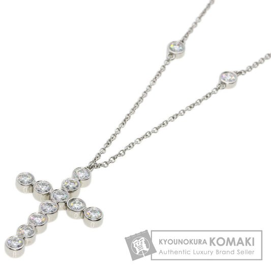 TIFFANY&Co. Jazz Cross Diamond Necklace Platinum PT950 Ladies [Used]