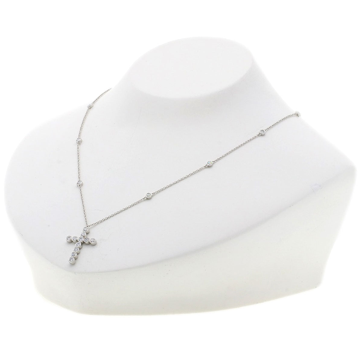TIFFANY&Co. Jazz Cross Diamond Necklace Platinum PT950 Ladies [Used]