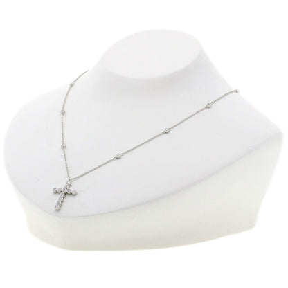 TIFFANY&Co. Jazz Cross Diamond Necklace Platinum PT950 Ladies [Used]