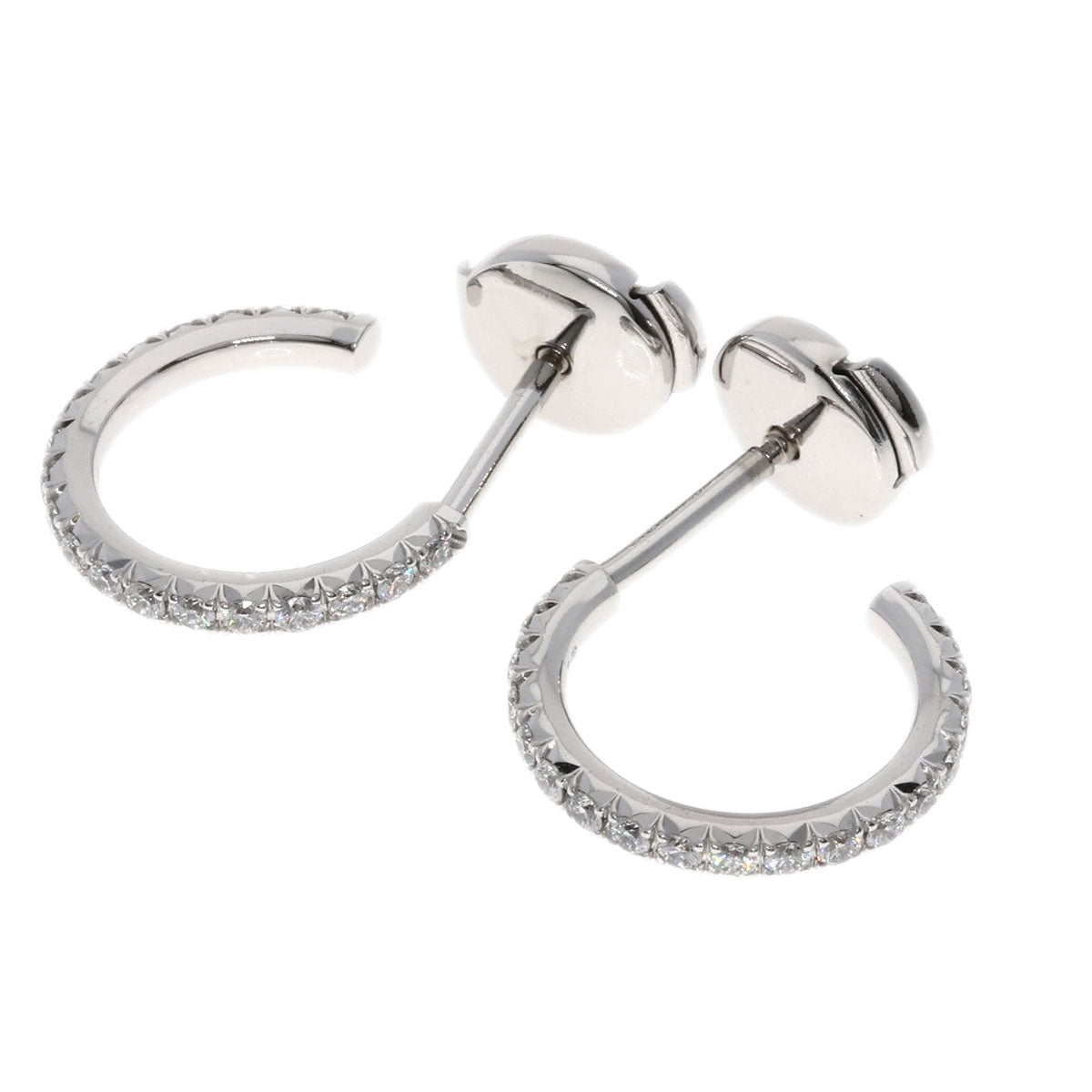 TIFFANY&Co.   earring Metro Hoop Small Diamond K18 White Gold Ladies