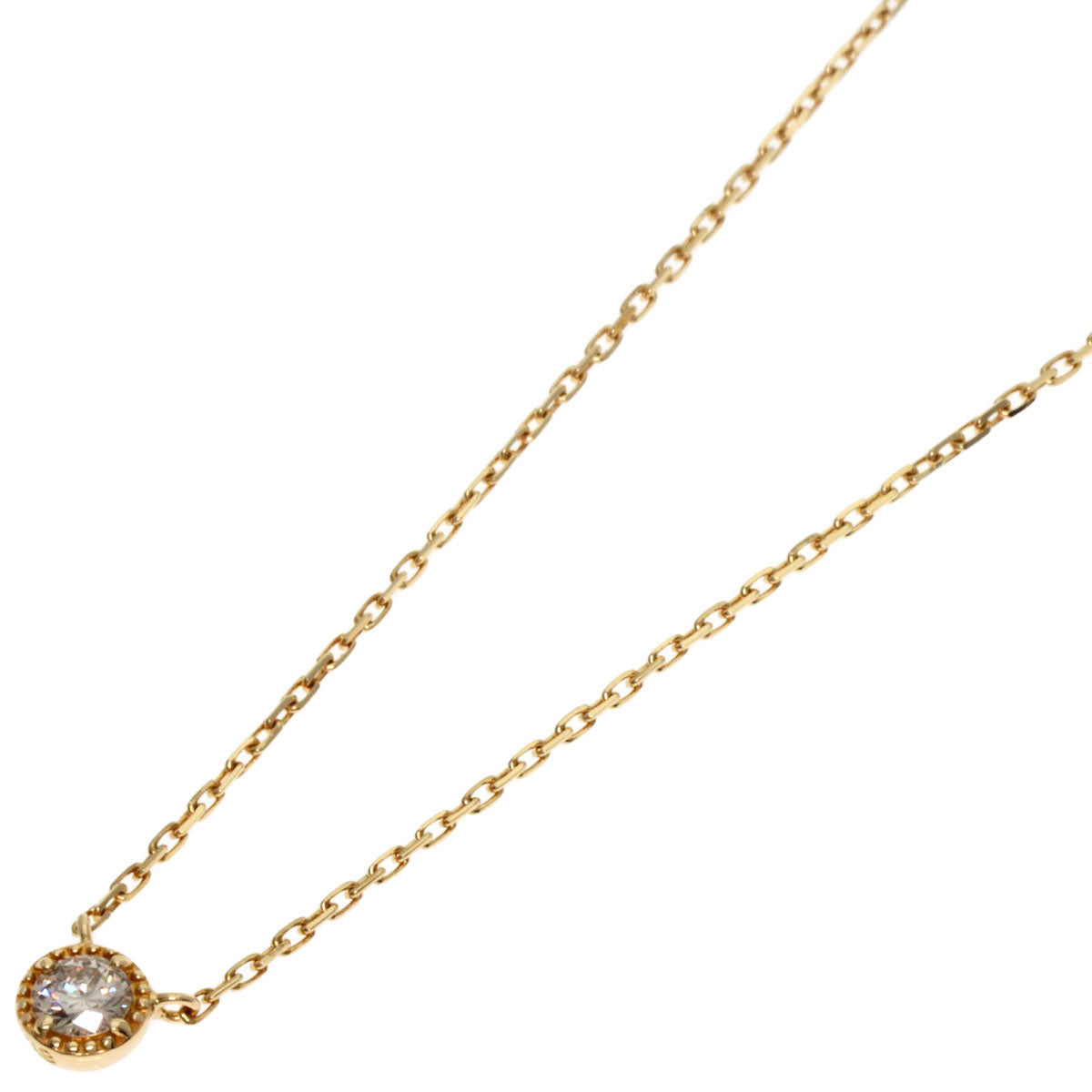 agete   Necklace 1P Diamond Necklace K18 Yellow Gold Ladies