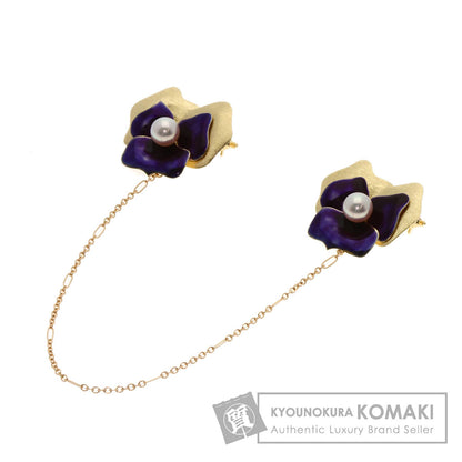 MIKIMOTO Akoya Pearl Pearl ChainBrooch Brooch K14 Yellow Gold Ladies [Used]