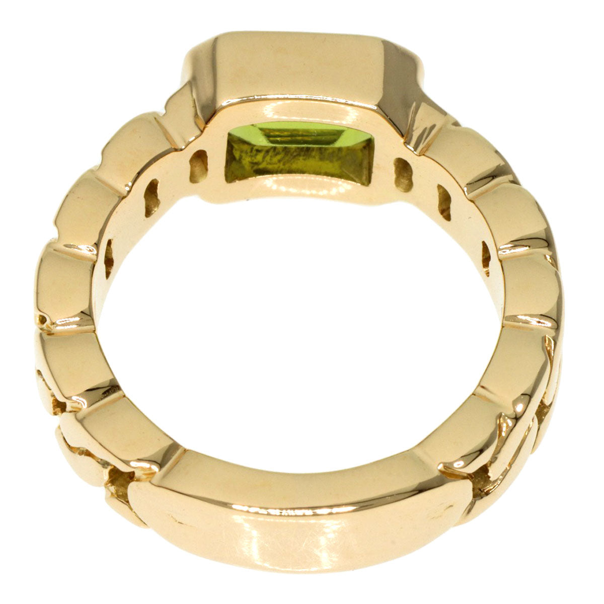 CHANEL   Ring Matelasse Peridot Chain K18 Yellow Gold Ladies