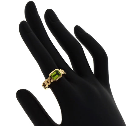 CHANEL   Ring Matelasse Peridot Chain K18 Yellow Gold Ladies