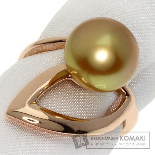 White Pearl Pearl Pearl Diamond Ring K18 Pink Gold  6.3g　Ladies