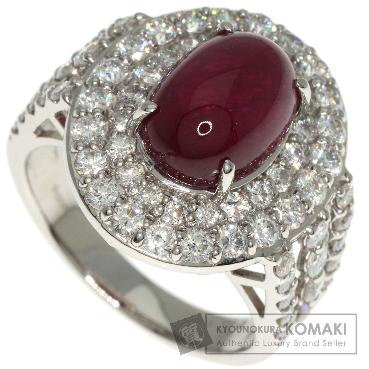 4.613ct Ruby Diamond Ring Platinum PT950  8.8g　Ladies