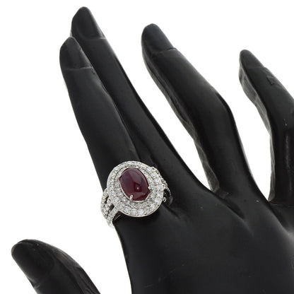 4.613ct Ruby Diamond Ring Platinum PT950  8.8g　Ladies