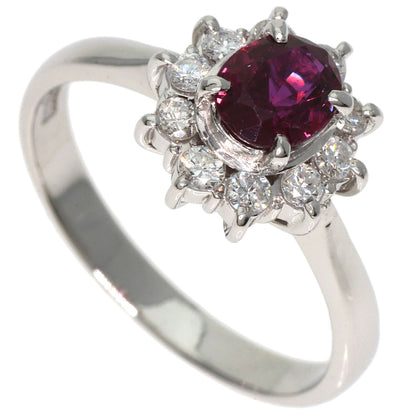 0.78ct Ruby Diamond Ring Platinum PT900  4.6g　Ladies