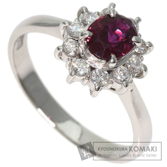 0.78ct Ruby Diamond Ring Platinum PT900  4.6g　Ladies