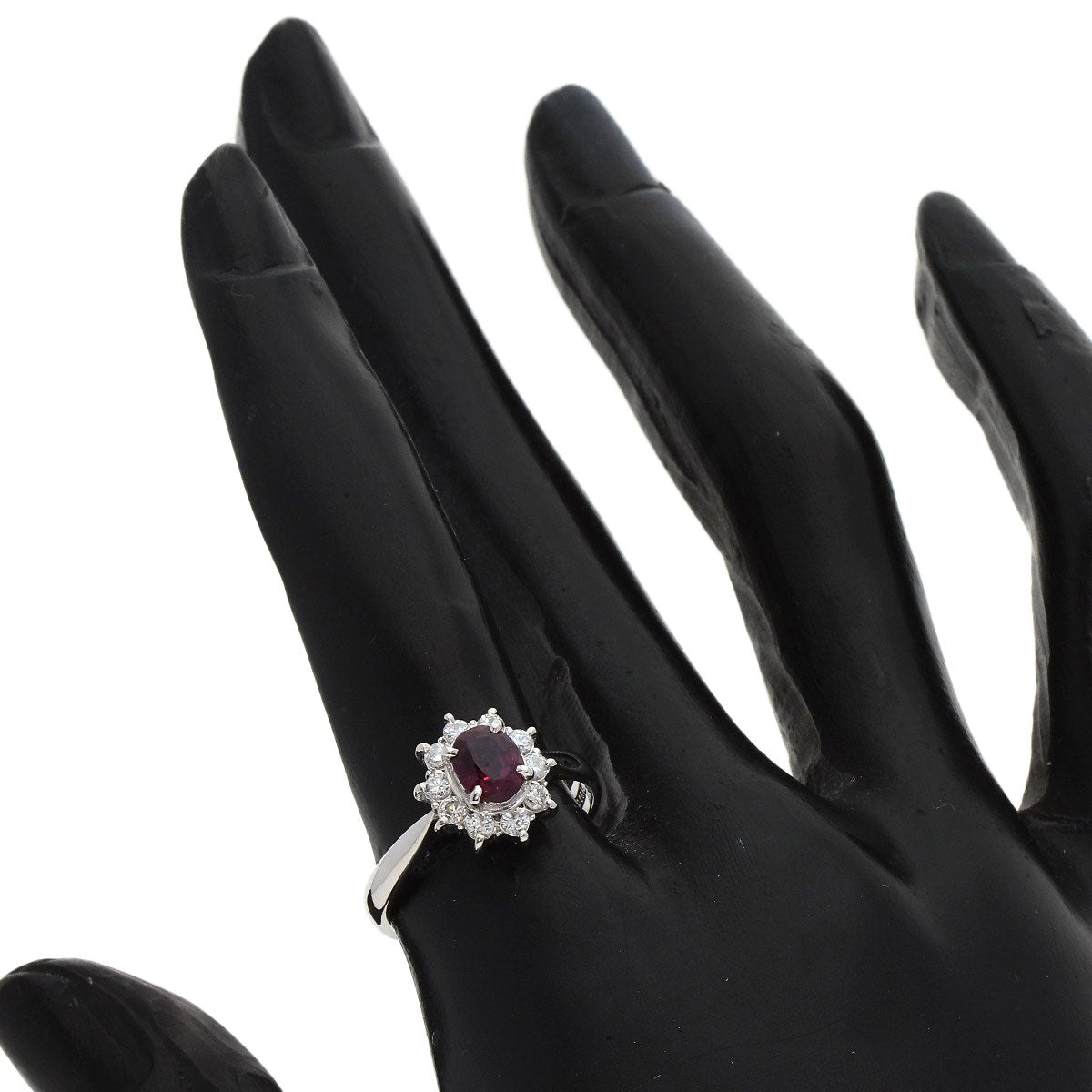 0.78ct Ruby Diamond Ring Platinum PT900  4.6g　Ladies