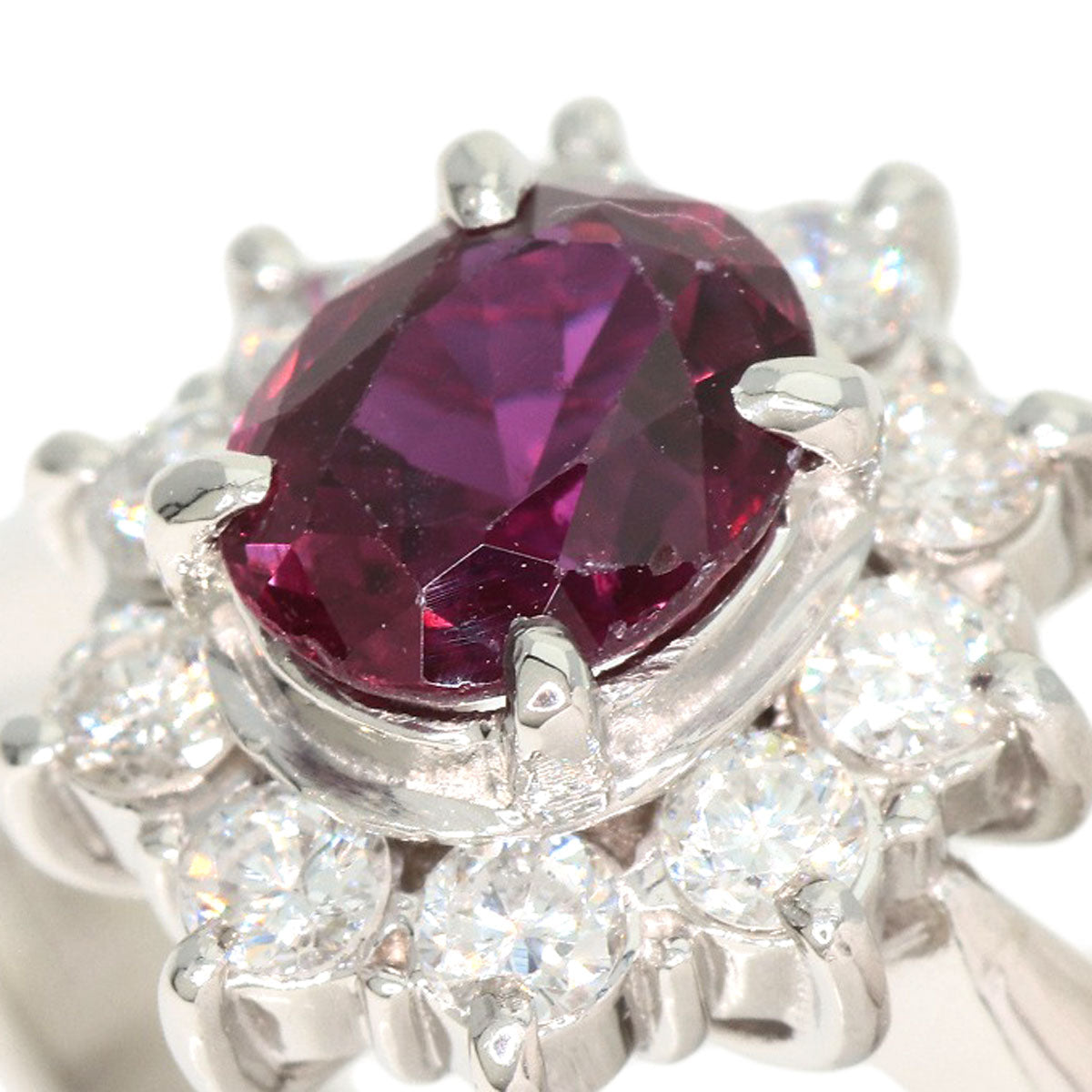 0.78ct Ruby Diamond Ring Platinum PT900  4.6g　Ladies