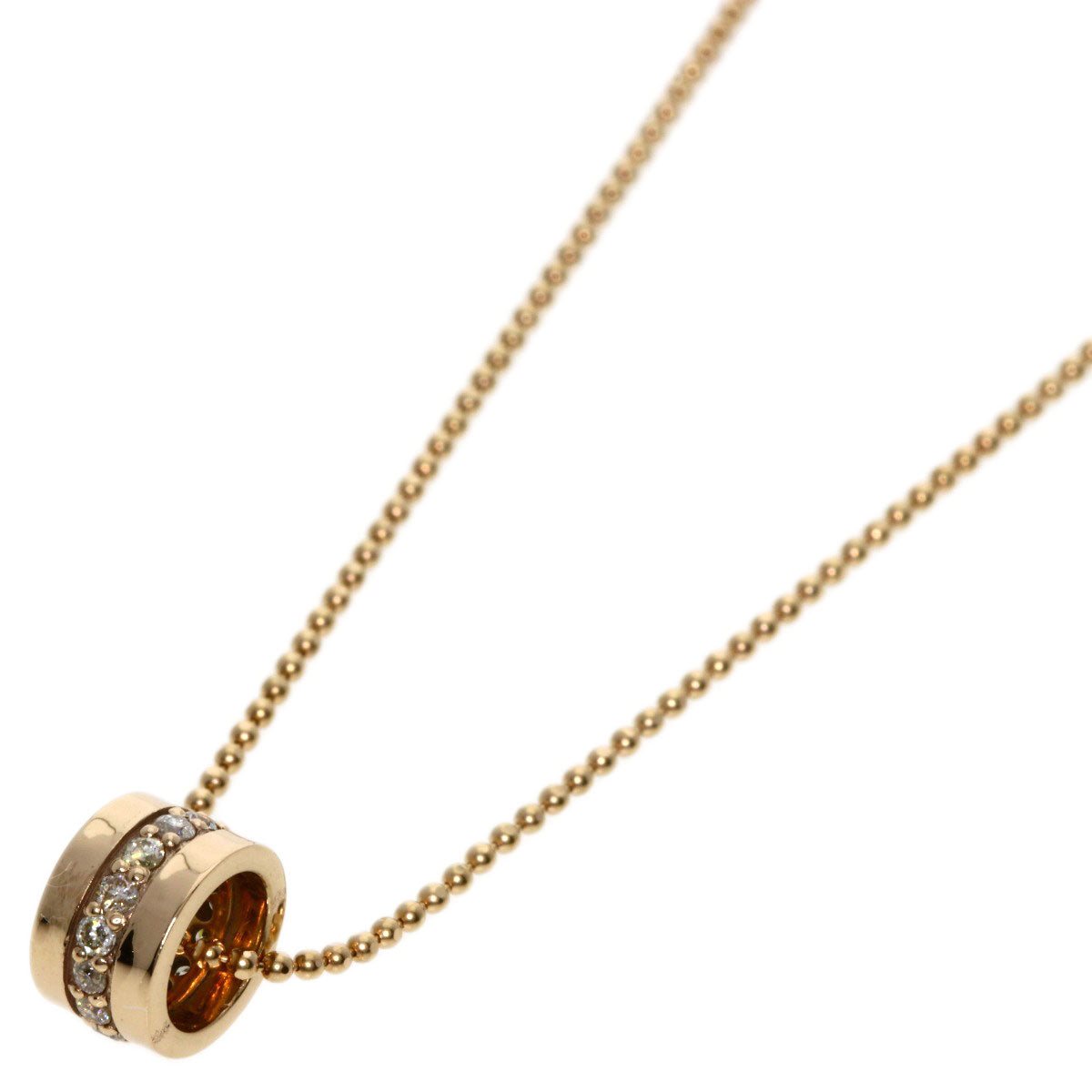 Diamond Necklace K18 Pink Gold  3.1g　Ladies