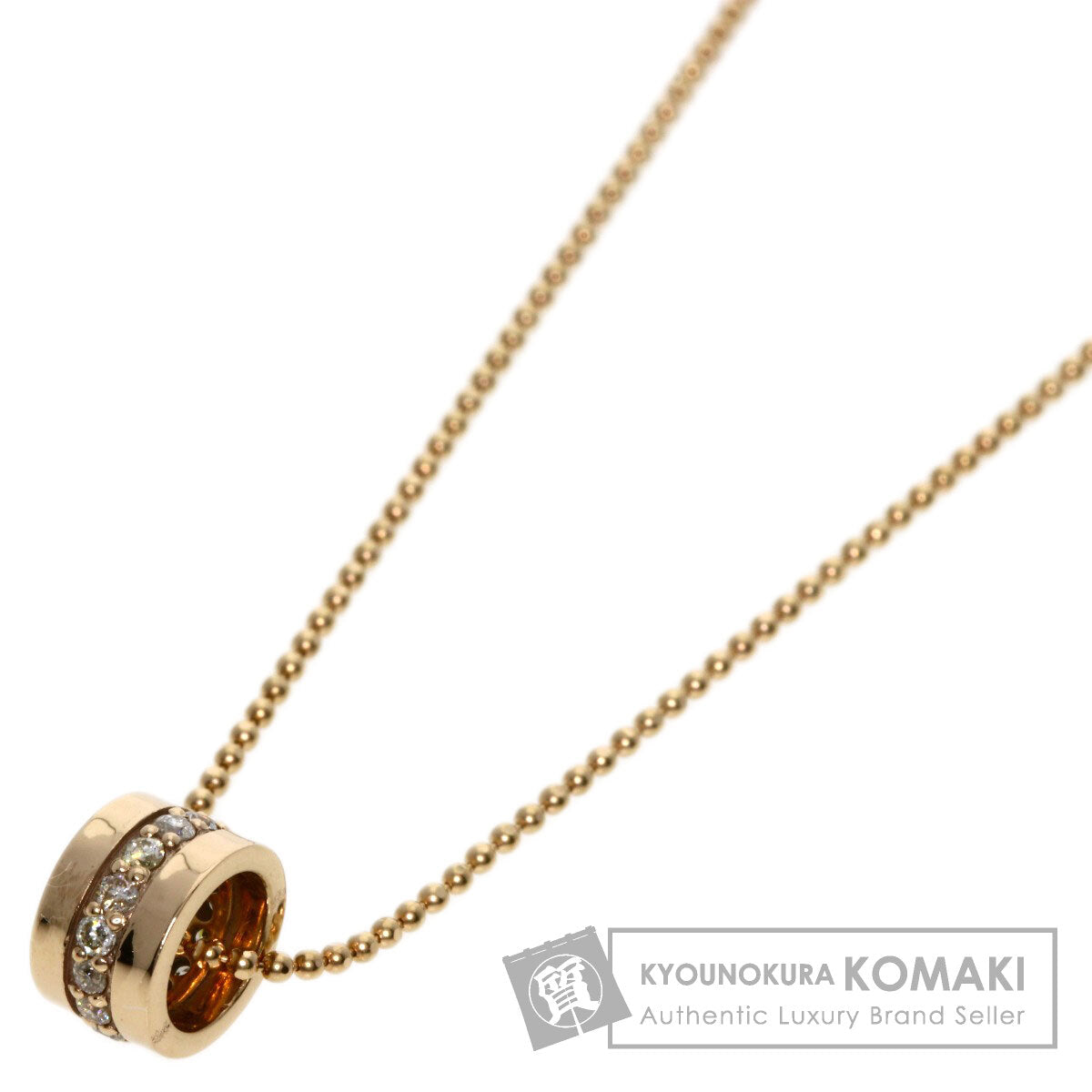 Diamond Necklace K18 Pink Gold  3.1g　Ladies