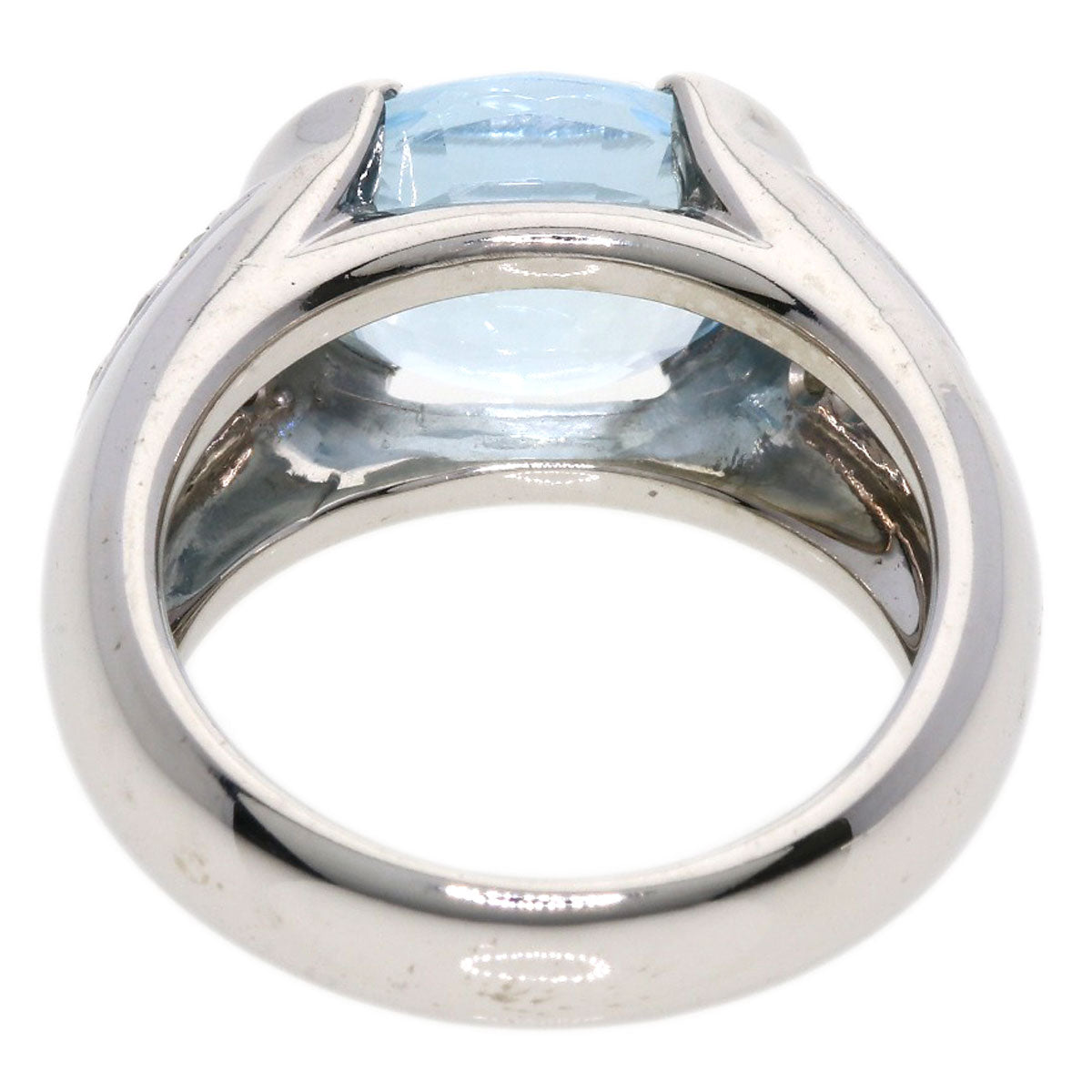 3.157ct Aquamarine Diamond Ring K18 White Gold  12.63g　Ladies