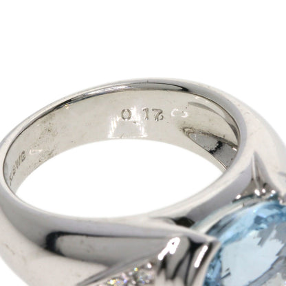 3.157ct Aquamarine Diamond Ring K18 White Gold  12.63g　Ladies