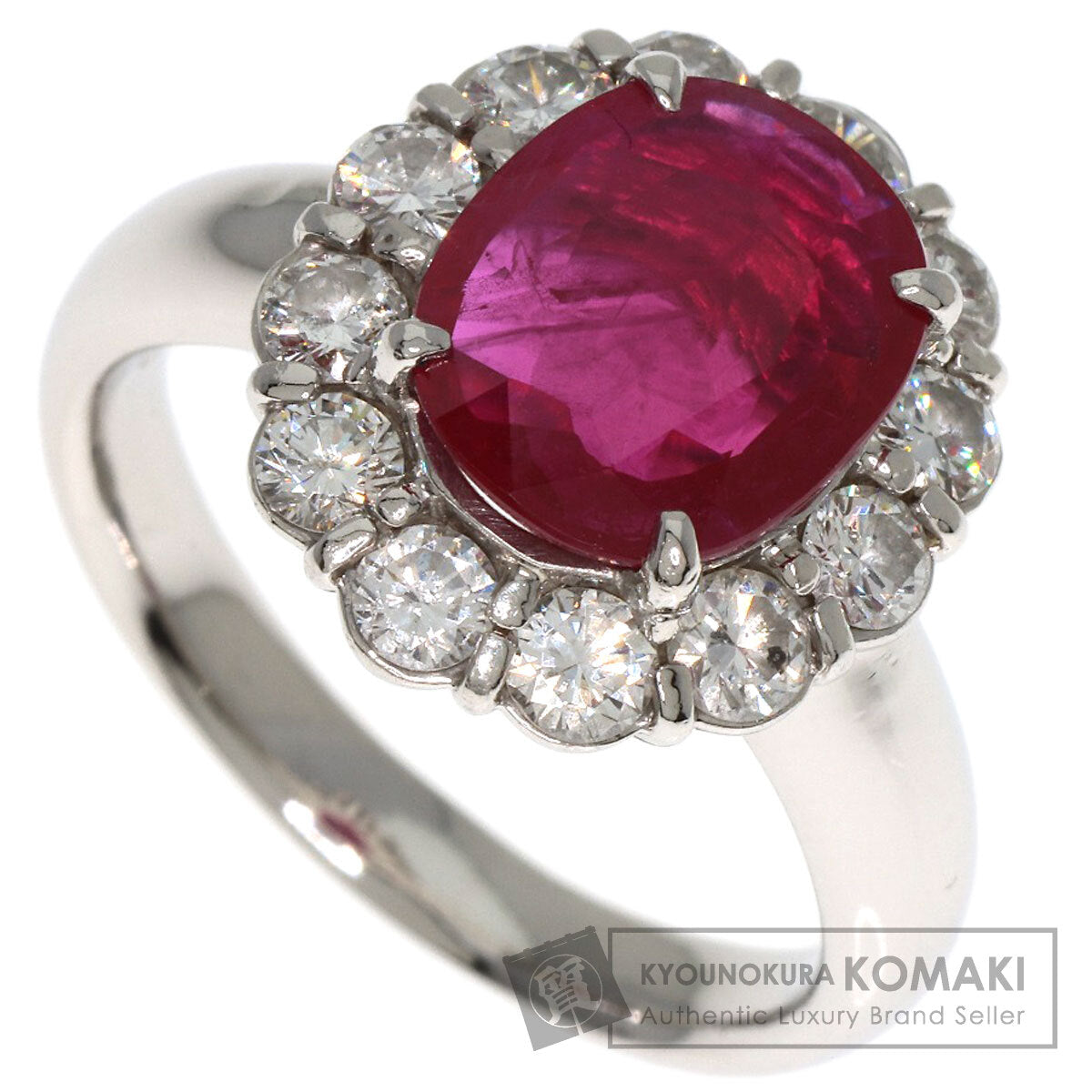 2.44ct Ruby Diamond Ring Platinum PT900  11g　Ladies