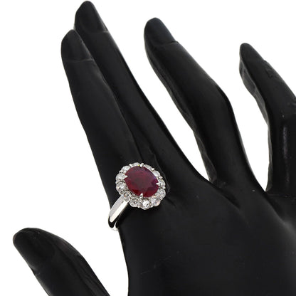 2.44ct Ruby Diamond Ring Platinum PT900  11g　Ladies