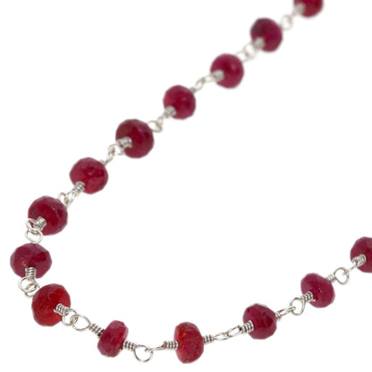 10.6ct Ruby Necklace K18 White Gold  4.4g　Ladies
