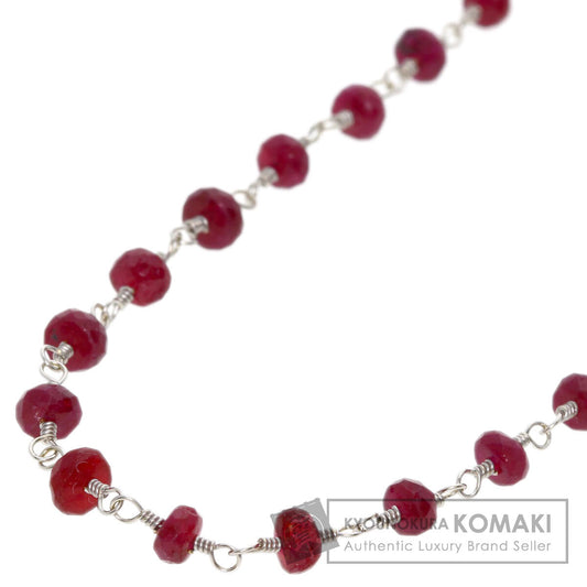 10.6ct Ruby Necklace K18 White Gold  4.4g　Ladies