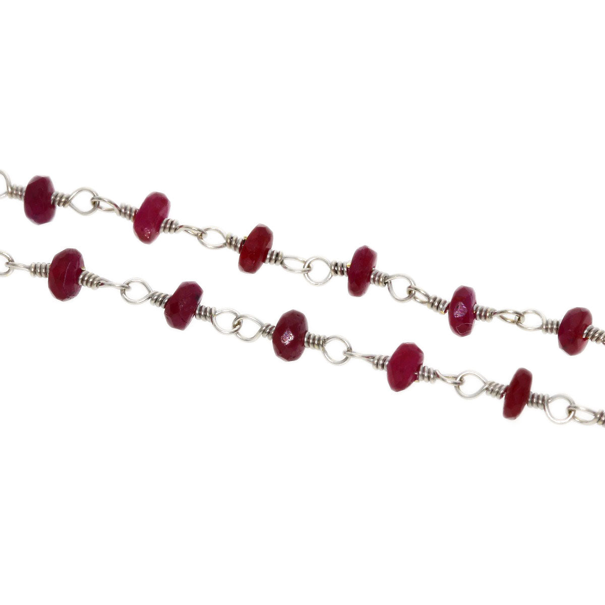 10.6ct Ruby Necklace K18 White Gold  4.4g　Ladies