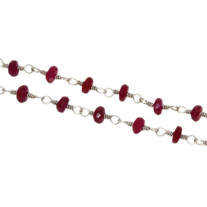10.6ct Ruby Necklace K18 White Gold  4.4g　Ladies