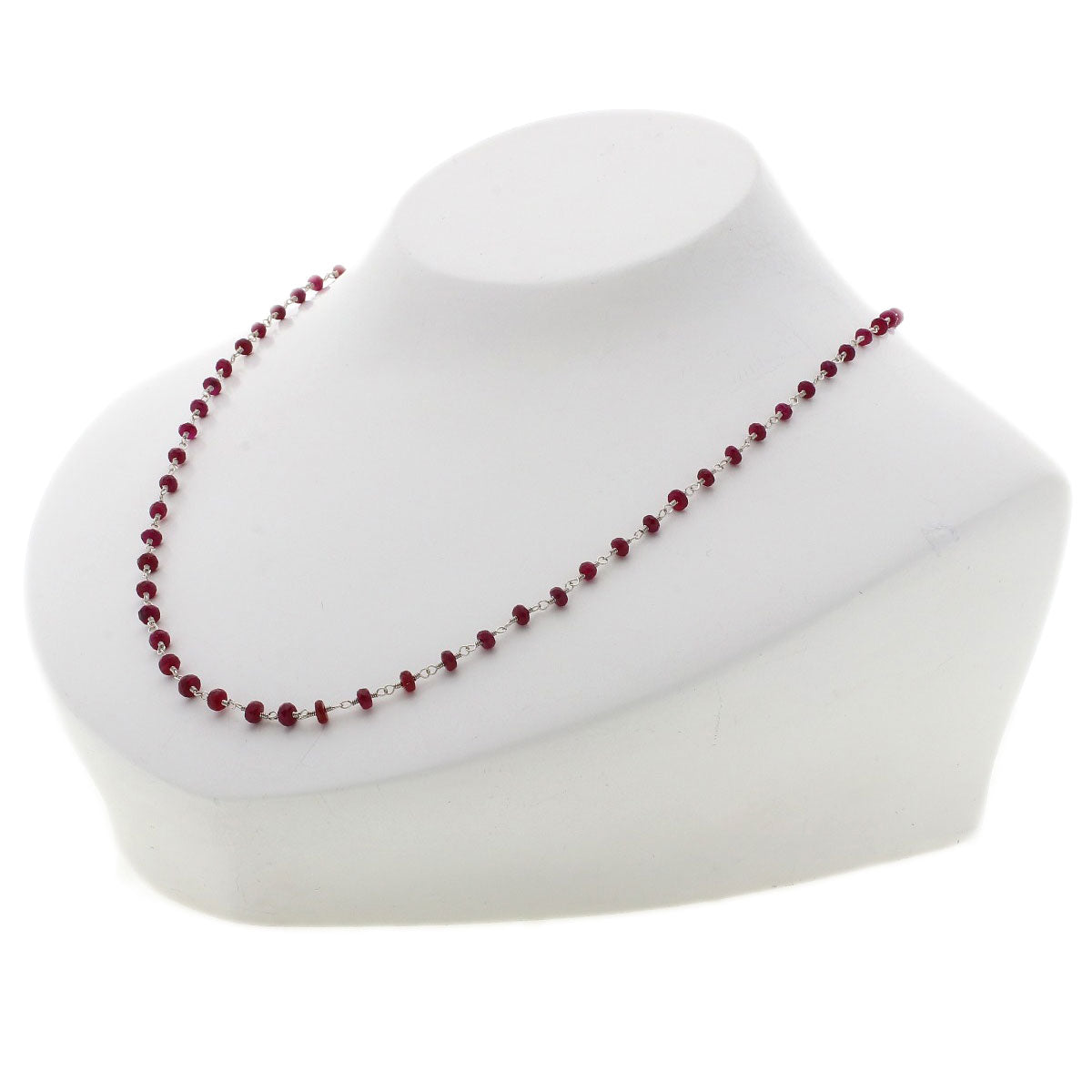 10.6ct Ruby Necklace K18 White Gold  4.4g　Ladies