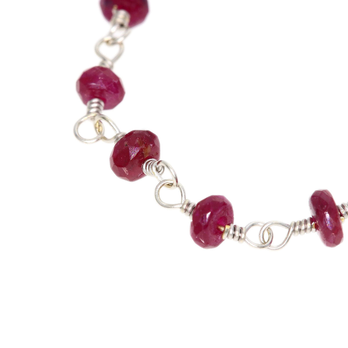 10.6ct Ruby Necklace K18 White Gold  4.4g　Ladies