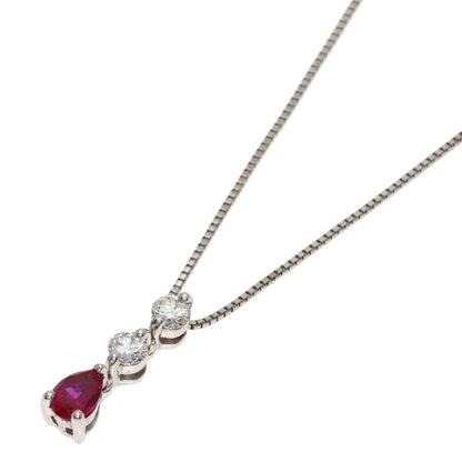 CRESCENT VERT   Necklace Ruby Diamond K18 White Gold Ladies