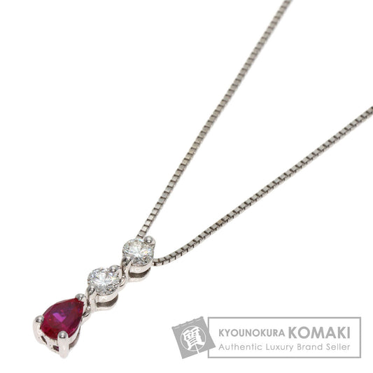 CRESCENT VERT   Necklace Ruby Diamond K18 White Gold Ladies