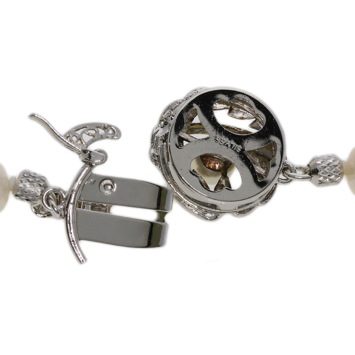 Akoya pearl Pearl Necklace Silver  40.6g　Ladies