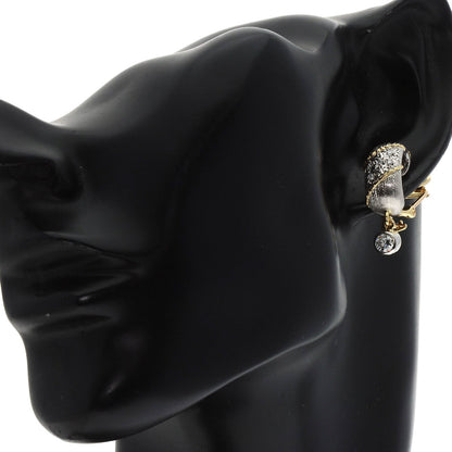 0.04ct Diamond Earring Platinum PT900 18K Yellow Gold 12.9g　Ladies