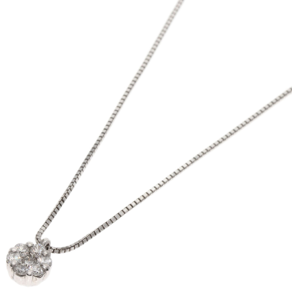 0.2ct Diamond Necklace K18 White Gold  2.3g　Ladies