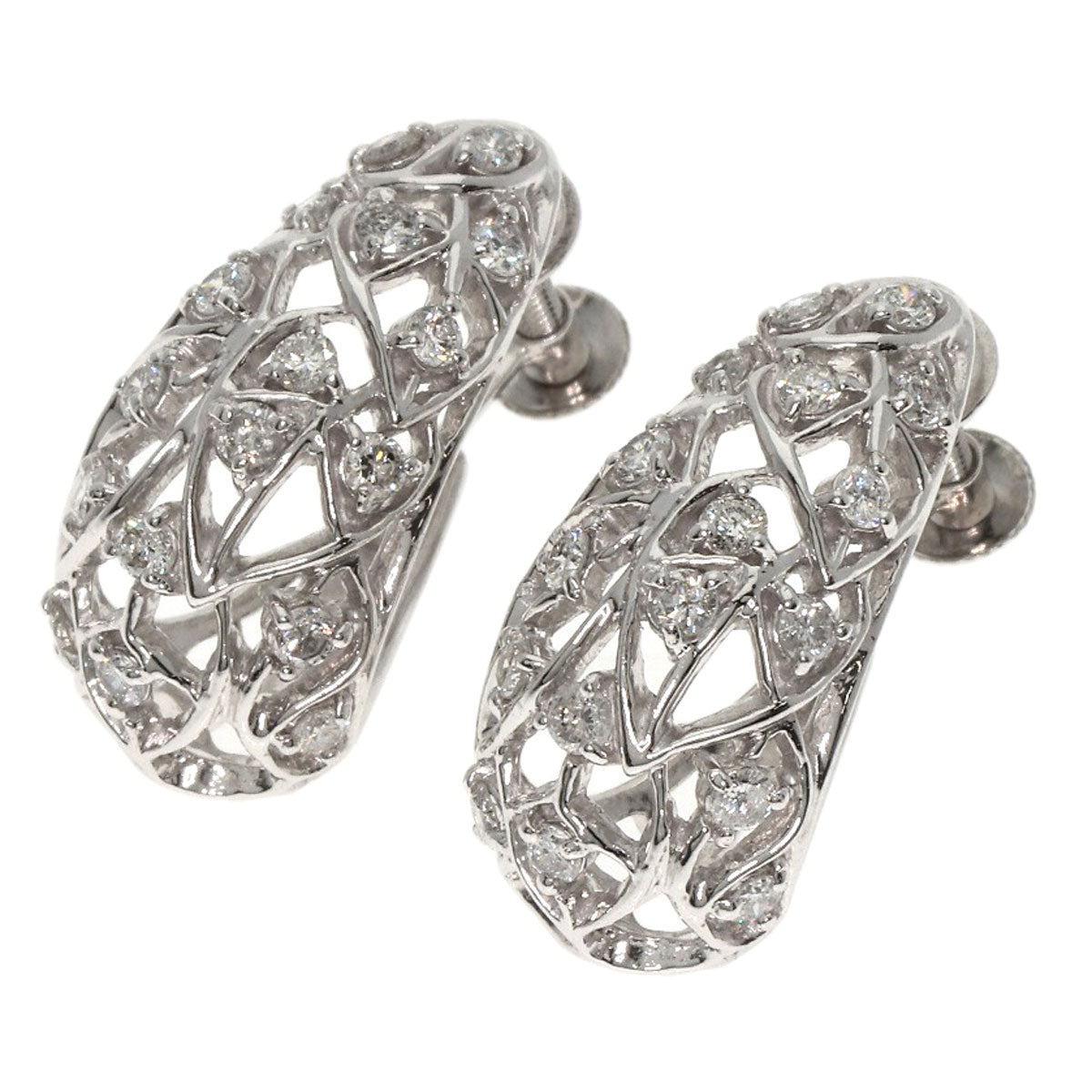 0.35ct Diamond Earring Platinum PT900  6.9g　Ladies