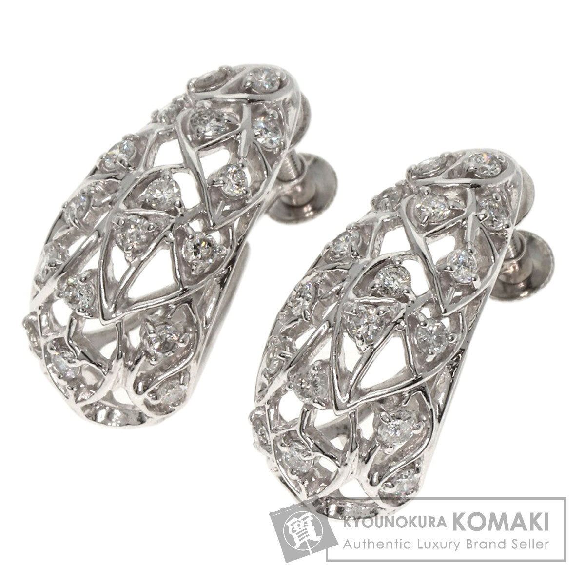 0.35ct Diamond Earring Platinum PT900  6.9g　Ladies