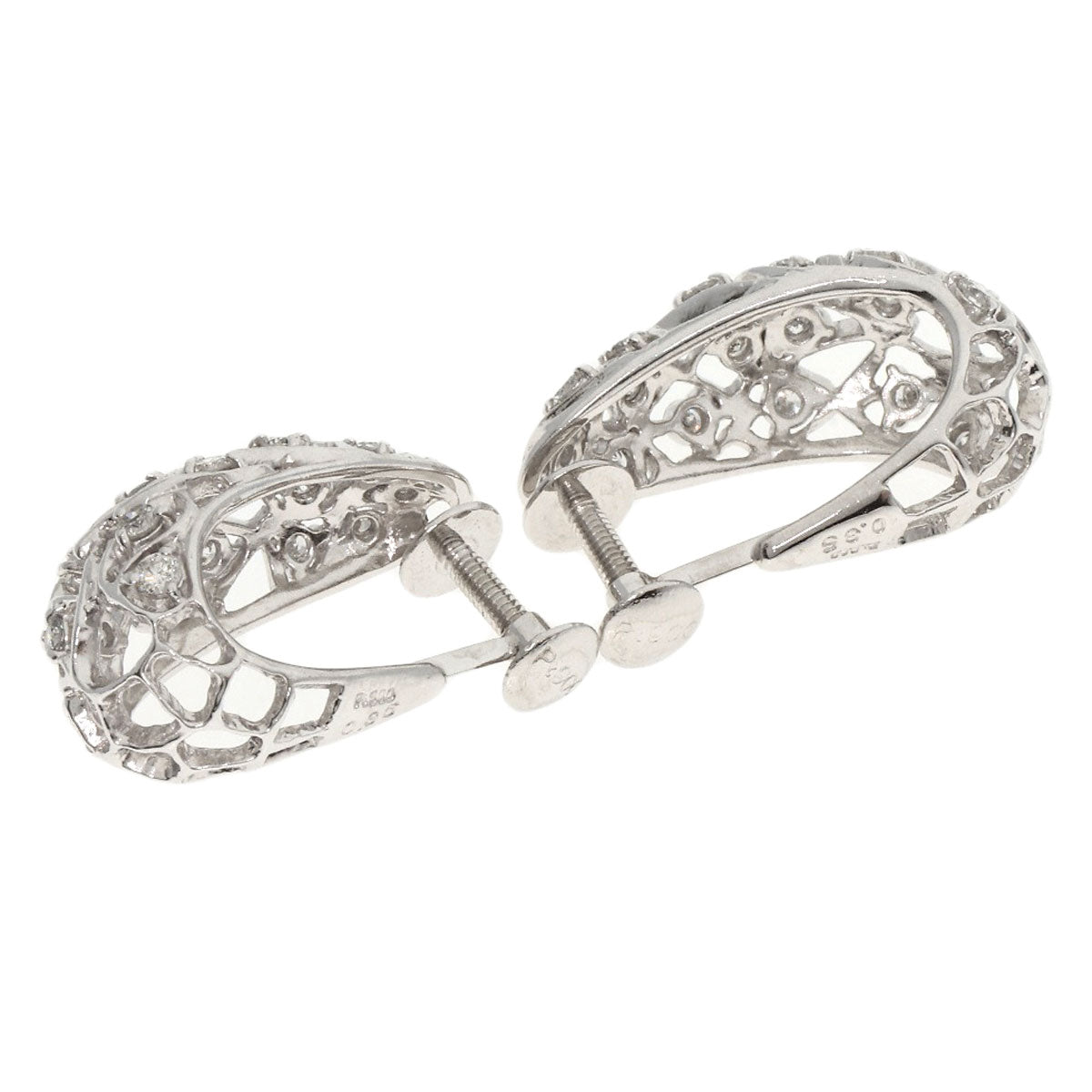 0.35ct Diamond Earring Platinum PT900  6.9g　Ladies