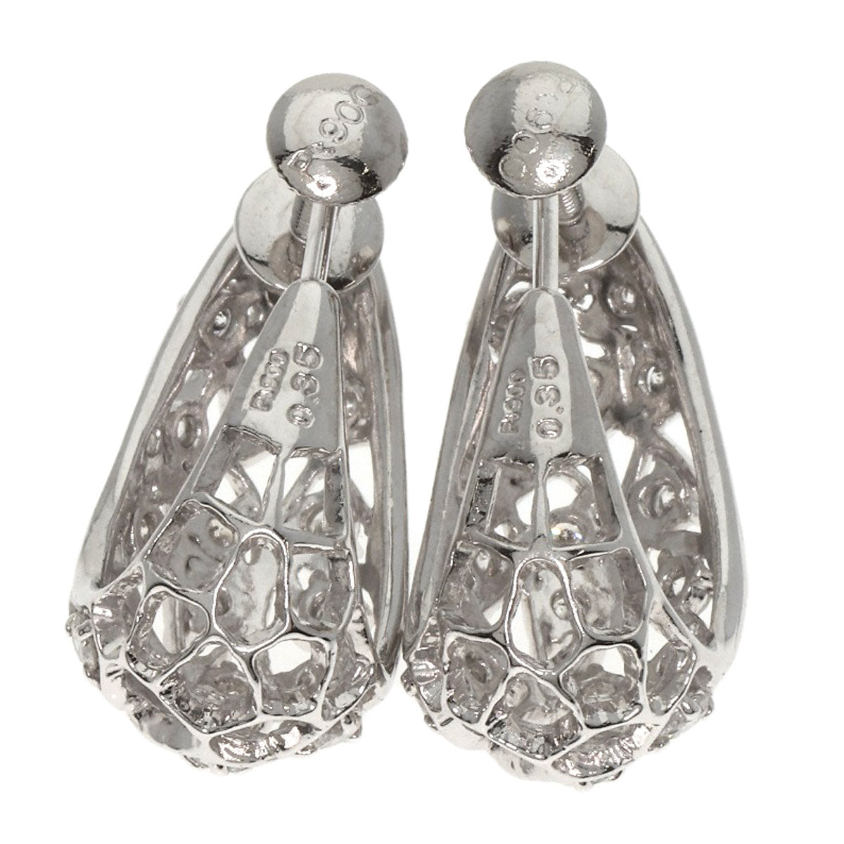 0.35ct Diamond Earring Platinum PT900  6.9g　Ladies