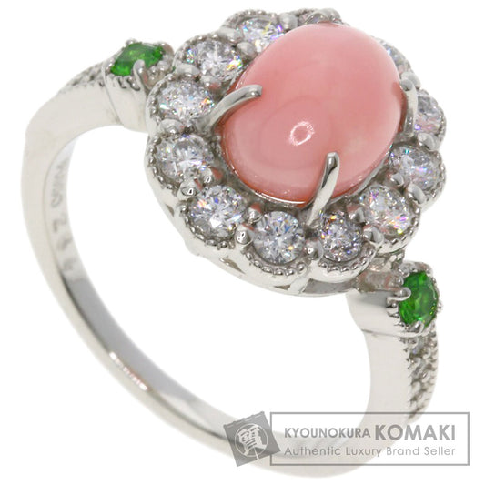 2.64ct Conch Pearl Pearl Demantoid Garnet Diamond Ring Platinum PT950  6g　Ladies