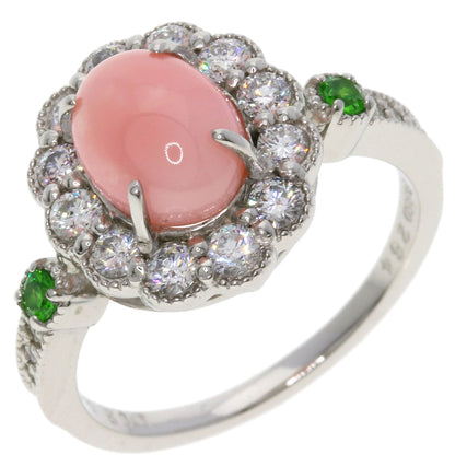 2.64ct Conch Pearl Pearl Demantoid Garnet Diamond Ring Platinum PT950  6g　Ladies