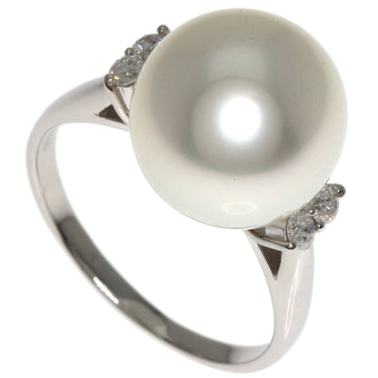 Pearl Pearl Diamond Ring Platinum PT900  7.1g　Ladies