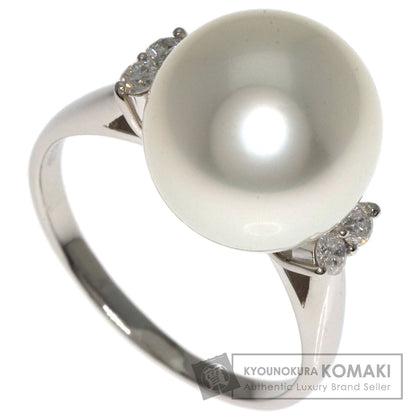 Pearl Pearl Diamond Ring Platinum PT900  7.1g　Ladies