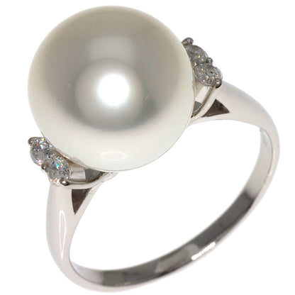 Pearl Pearl Diamond Ring Platinum PT900  7.1g　Ladies