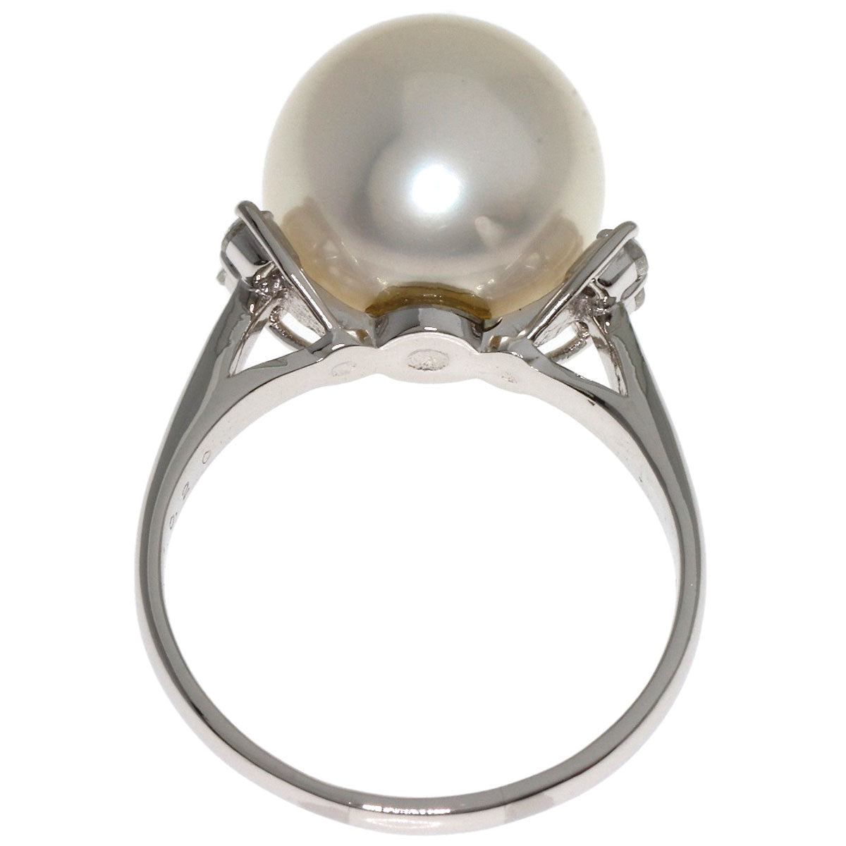 Pearl Pearl Diamond Ring Platinum PT900  7.1g　Ladies