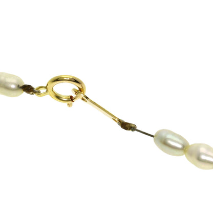 Freshwater Pearl Crystal Necklace K18 Yellow Gold  8g　Ladies